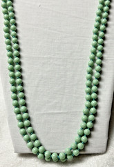 Vintage 2 Tone Pastel Blue Green 90″ Bead Necklace n0110