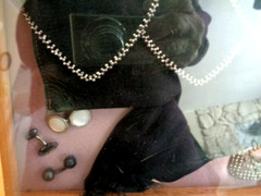 Art Deco, Nouveau, Lot Collectibles in Shadow Box (14 Items)