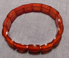 Antique Bracelet Natural Baltic Amber Cognac Chunky Carved Beads