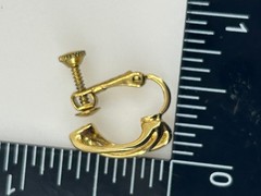 Napier Vintage Triple Hoop Clip On Earrings Gold Tone Approx 1/2″ Wide Screw