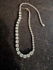 Vintage 1950’s-1960’s Light Ice Blue Rhinestone Necklace