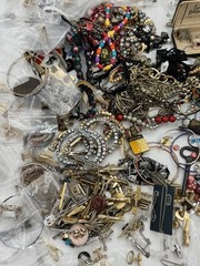 10 Lbs Vintage To Now Jewelry Lot Costume Estate Unsearched Watches Cuff Links