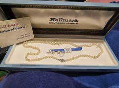 14K Hallmark Cultured Pearl Necklace and Earring Set