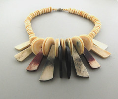 Vintage Buffalo Bone Bead Necklace 1.5*15.5 inches