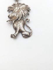 Vintage Lion Sterling Silver Large Necklace 925 Animal Lover Precious Metal Gift