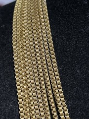 ANTIQUE NOUVEAU GOLD TONE 9 MULTI-STRAND LAYERED NECKLACE TINY BOOK LINKS 88g