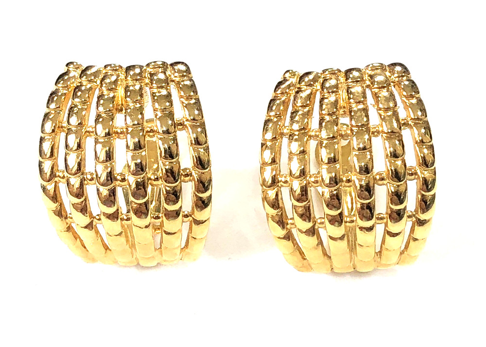 Erwin Pearl Earrings Clip On Gold Tone 1.25 inch – Vintage