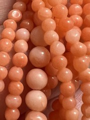 VTG Twist Multi Strand 2.5mm&3.5mm Small Pink Salmon Coral Beaded Necklace *Read