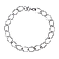 Vintage Sterling Silver 925 Textured Link Chain Bracelet 7″