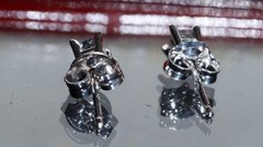 14k white gold stud earrings 0.20ct natural diamond vintage 0.65gr N3617