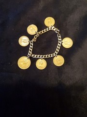 Charm Bracelet of Bahamas Coins 7″