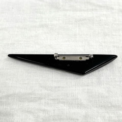 Vtg Modernist Pin Brooch Bar Black White Lucite Plastic Geometric Atomic MCM