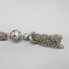 Vintage Tassel Necklace MCM Silver Tone 19 Inch
