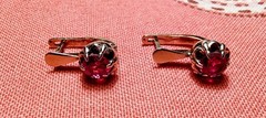 Vintage Corundum Earrings Silver 925 Women’s Jewelry, made in USSR