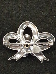 Vintage Sterling by JewelArt Rose & Bow Brooch 1.25″ x 1″ 5gr