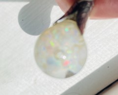 Vintage Floating Opal Sterling Silver Pendant Necklace 30mm 24 Inch Chain