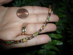 Vintage FAS – Sterling silver w vermeil – OPAL link BRACELET