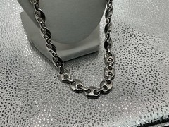 VTG Signed NAPIER Chunky Silver Tone Mariner/Anchor Link Chain Necklace 27” NWOT