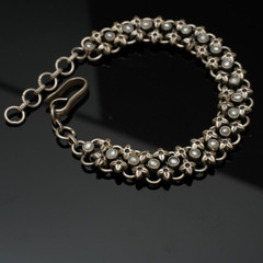 925 Antique Silver chain Bracelet with Pearl BLSS/22