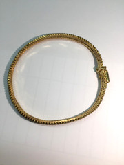 Vintage Milor Italy Bracelet 925 Silver Gold-Plated 7.5″ Chevron V-Link, 13gGram
