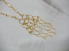 VTG HOBE STYLE HIGN END CLEAR OPEN SET RHINESTONE WATERFALL 22″ BIB NECKLACE