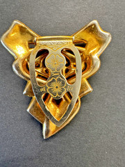 Vintage 1940s Unsigned Rhinestone Dress Clip, Art Deco Bow Fur Clip