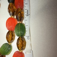 Vintage Mid-Century Double Strand Signed West Germany Lucite Bead Necklace