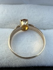 Vintage 14k Rose Gold Madeira 1ct Citrine Oval Solitaire Ring Size 6.25 2.2 Gram