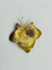 Vintage Gold Tone Ivy Leaf Brooch ~ Mid-Century