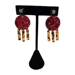 Ann Taylor Dangle Drop Earrings Colorful Acrylic Pierced Costume Jewelry