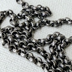 Men’s Gunmetal Black Rolo Box Link 925 Silver Chain Necklace Tested