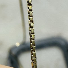 VIintage Solid 18k 750 Yellow Gold Box Chain 3.1g 16” Necklace Hallmarks Italy