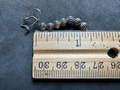 4.46g Vintage Sterling Silver 925 Textured Beaded Dangle Drop Earrings M