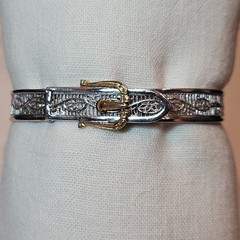 Vintage Art Deco JJ White Filigree Buckle Bangle Bracelet Child / Petite