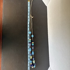 Vintage Chicos Turquoise Color Navy Blue Necklace Ceramic Acrylic Mixed Metal
