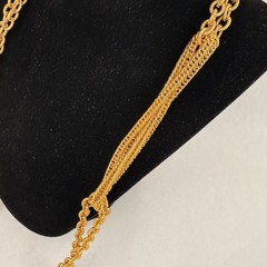 Vintage H&S Originals Duchess Necklace Chain Gold Tone 36 in Drop Bead