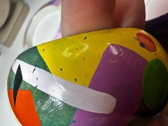 Vintage Bracelet Cuff Bangle Wood Painted 3 Piece Chunky Colorful