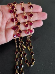 Swarovski Set Necklace Bracelet Bezel Set Red Crystal Swan Necklace R144