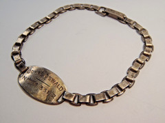 Vintage World War II-era Sterling Identification Bracelet 6 3/4″ Long