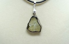 Black Gold Leafed Prehnite Natural Slice Pendant Necklace