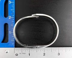 56g Hinged Modernist Heavy Vtg 950 Sterling Silver Curve Bar Chunky Bracelet