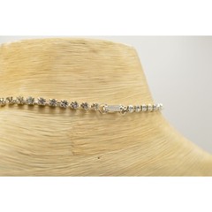 Vintage 19″ Crystal Collar Necklace Silver Rhinestone Marquise Prong NOS 80s 9A