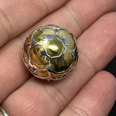 Harmony Chime Ball Pendant Sterling Brass Meditation Scroll Pattern
