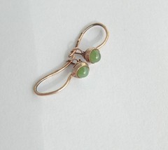 Vintage Earrings Nephrite Stone Gilt silver 875 test star children’s Jewelry