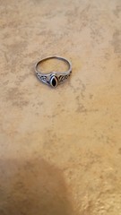 Sterling Silver Vintage Thailand TMA Black Onyx Filigree Ring Size 6.5