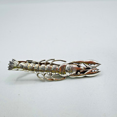 VTG Sterling Silver Lobster Tie Clip W Design Mark 925 Modernist Bar 2.25in