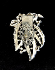 Vintage Rhodium Plated Clear Rhinestone Fancy 1940s-1950s Dress Fur Clip 2.5″ L
