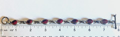 Vintage Sterling Silver Red Jasper Marble Link Bracelet Toggle Clasp 7 1/4″