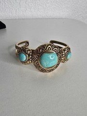 Vintage Studio Barse Turquoise Trifecta Bronze Cuff – Women’s Jewelry