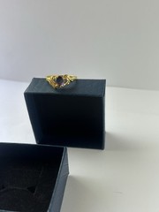 Vintage Purple Cubic Zirconia Ring Gold Plated Womens Size 10